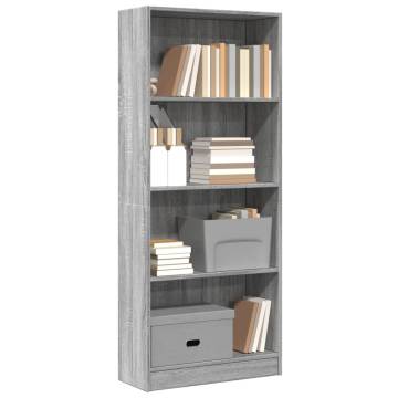 Bookcase Grey Sonoma 60x24x143 cm | Stylish Storage Solution