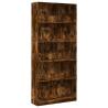 Smoked Oak Bookcase - 80x24x176 cm | Stylish Storage Solution