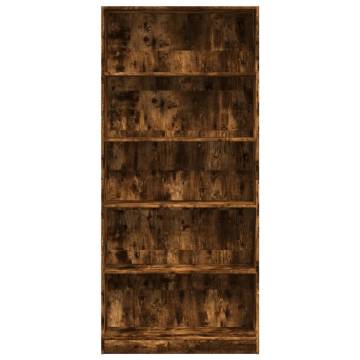 Smoked Oak Bookcase - 80x24x176 cm | Stylish Storage Solution