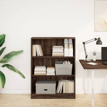 Brown Oak Bookcase 80x24x109 cm - Durable Engineered Wood