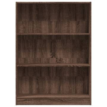 Brown Oak Bookcase 80x24x109 cm - Durable Engineered Wood