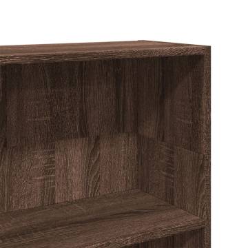 Brown Oak Bookcase 80x24x109 cm - Durable Engineered Wood