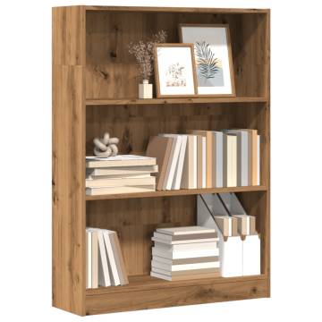 Artisian Oak Bookcase - 80x24x109 cm Engineered Wood Storage