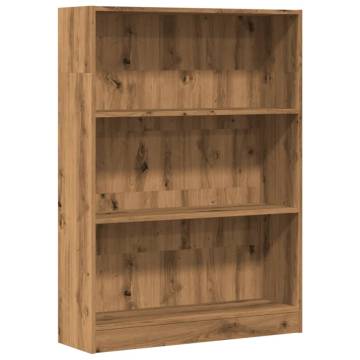 Artisian Oak Bookcase - 80x24x109 cm Engineered Wood Storage