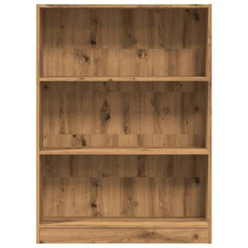 Artisian Oak Bookcase - 80x24x109 cm Engineered Wood Storage