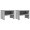 2 pcs Grey Sonoma Bedside Cabinets - Stylish Storage Solution