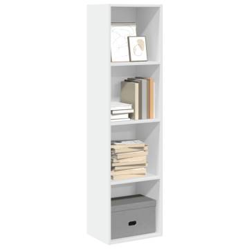 Stylish White Bookcase 40x30x152 cm - Engineered Wood