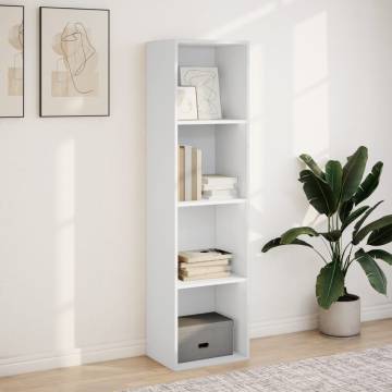 Stylish White Bookcase 40x30x152 cm - Engineered Wood