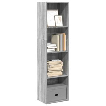 Grey Sonoma Bookcase - Stylish Engineered Wood Storage