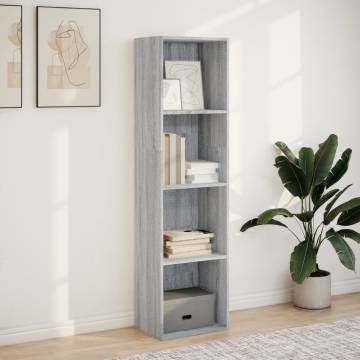 Grey Sonoma Bookcase - Stylish Engineered Wood Storage