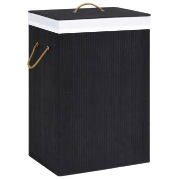 Bamboo Laundry Basket Black | Stylish & Functional Storage