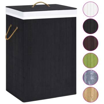 Bamboo Laundry Basket Black | Stylish & Functional Storage