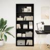 Stylish Black Book Cabinet - 80x30x189 cm Engineered Wood