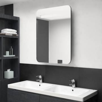 LED Bathroom Mirror Cabinet Grey 60x11x80 cm | Hipomarket