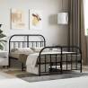 Metal Bed Frame with Headboard - Black 120x200 cm