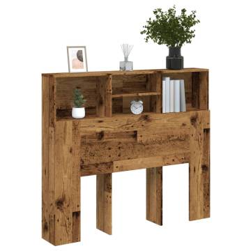 Old Wood Headboard Cabinet 120x19 cm - Durable & Stylish