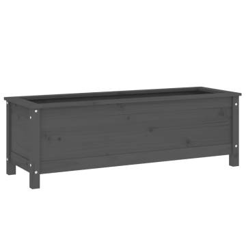 Garden Raised Bed Grey 119.5x40x39 cm Solid Pine Wood - HiPo Market