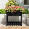 Planter with Shelf Black - Solid Pine Wood 82.5x82.5x81 cm