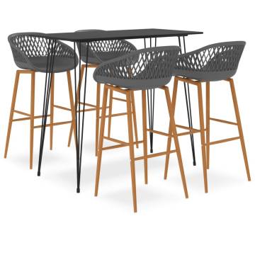 5 Piece Bar Set - Modern Black and Grey Design | HipoMarket