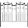 Black Garden Fence with Spear Top - 222 cm Steel Panel