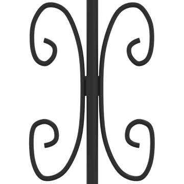 Black Garden Fence with Spear Top - 222 cm Steel Panel