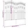 Black Garden Fence with Spear Top - 222 cm Steel Panel