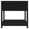 Planter with Shelf Black - Solid Pine Wood 82.5x82.5x81 cm