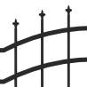 Garden Fence with Spear Top Black - 222 cm Powder-coated Steel