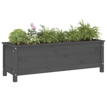 Garden Raised Bed Grey 119.5x40x39 cm Solid Pine Wood - HiPo Market