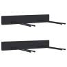 Garden Tool Storage Racks (2 pcs) - Wall Mounted Black Steel