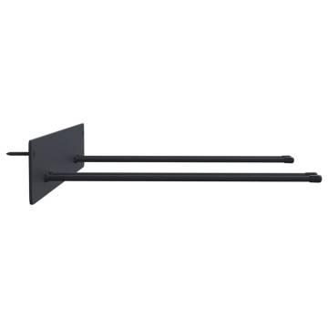 Garden Tool Storage Racks (2 pcs) - Wall Mounted Black Steel