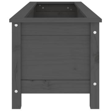 Garden Raised Bed Grey 119.5x40x39 cm Solid Pine Wood - HiPo Market