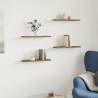 Artisan Oak Wall Shelves - Set of 4 | Durable & Stylish Storage