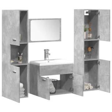 4 Piece Bathroom Furniture Set - Concrete Grey | Hipo Market