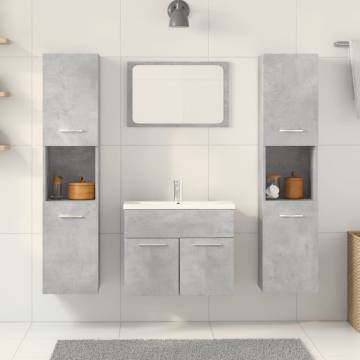 4 Piece Bathroom Furniture Set - Concrete Grey | Hipo Market