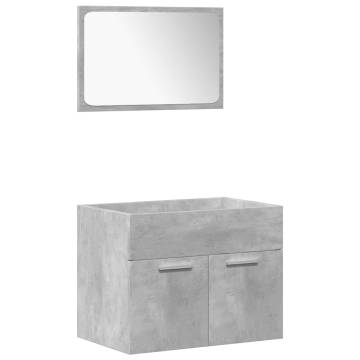 4 Piece Bathroom Furniture Set - Concrete Grey | Hipo Market