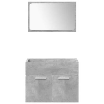 4 Piece Bathroom Furniture Set - Concrete Grey | Hipo Market