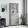 Highboard Concrete Grey 69.5x34x180 cm Engineered Wood Colour concrete grey Quantity in Package 1 Model 1 wood door 3 drawers 