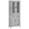 Elegant Highboard in Concrete Grey - 69.5x34x180 cm