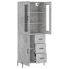 Elegant Highboard in Concrete Grey - 69.5x34x180 cm