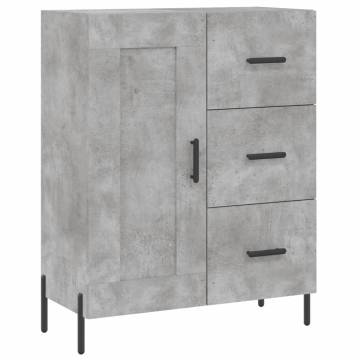 Elegant Highboard in Concrete Grey - 69.5x34x180 cm