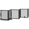 Foldable Dog Gate with Door - 300 cm Poplar Wood - Black