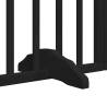 Foldable Dog Gate with Door - 300 cm Poplar Wood - Black