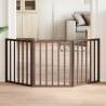  Dog Gate Foldable 3 Panels Brown 150 cm Poplar Wood Colour brown Size 50 x 60 x 2 cm Quantity in Package 3 