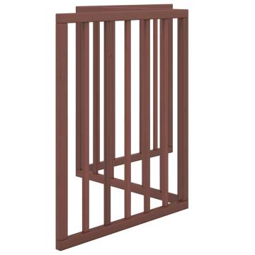 Foldable Dog Gate - 3 Panels Brown Poplar Wood - 150 cm