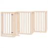 Foldable Dog Gate with Door - 9 Panels, 450 cm Poplar Wood