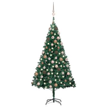 Artificial Pre-lit Christmas Tree with Ball Set - 150 cm Green