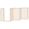 Foldable Dog Gate with Door - 15 Panels, 750 cm Poplar Wood