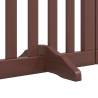 Foldable 9-Panel Dog Gate with Door - 450 cm Brown Poplar Wood