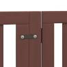 Foldable 9-Panel Dog Gate with Door - 450 cm Brown Poplar Wood